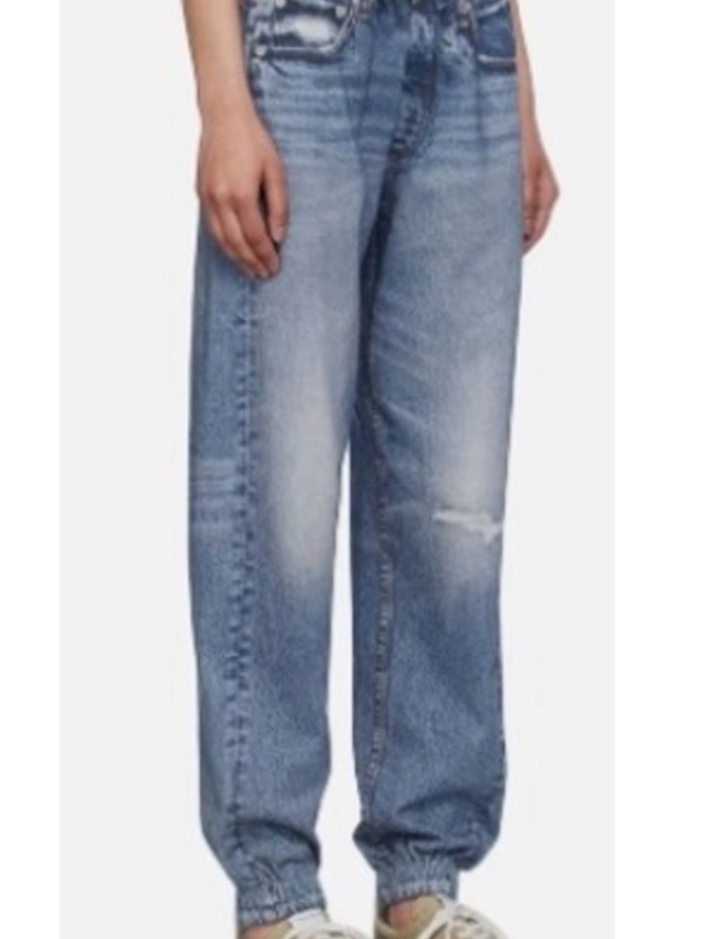 Rag & Bone Miramar Jogger Blue Denim Print Cotton Terry Sweatpants Women XS